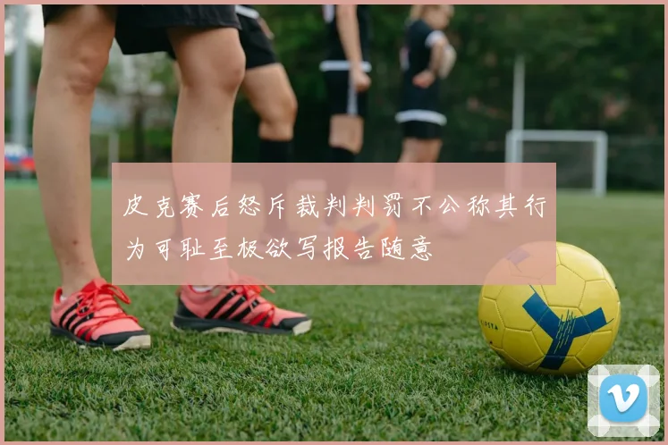 皮克赛后怒斥裁判判罚不公称其行为可耻至极欲写报告随意
